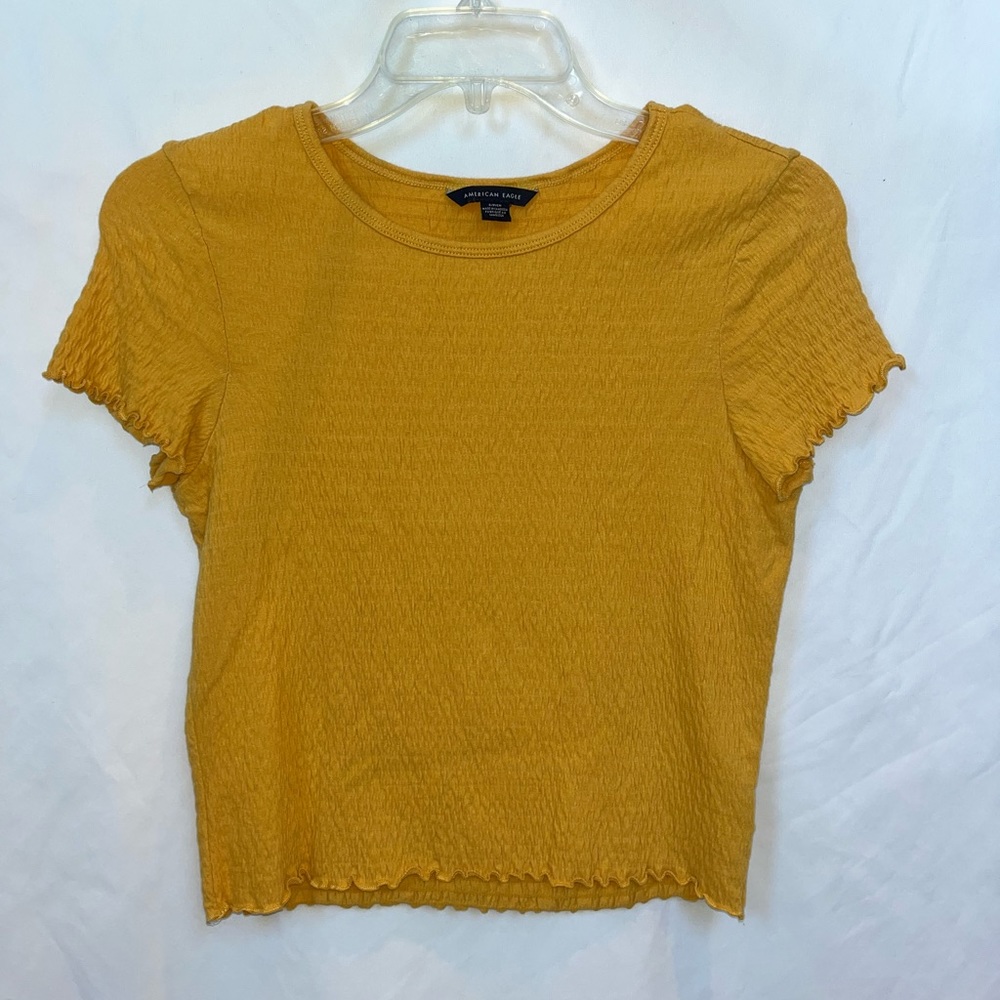 American Eagle Lettuce Edge Baby Tee